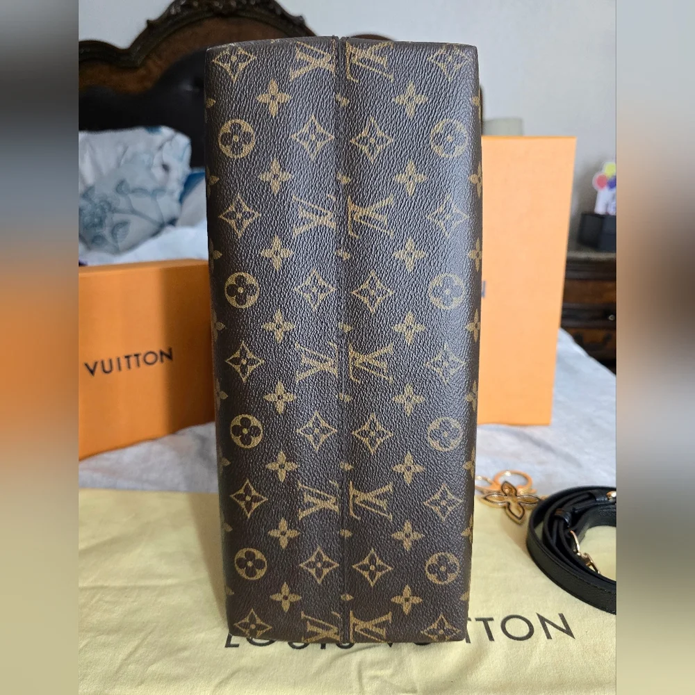 Louis Vuitton Brown Monogram Alma PM Satchel with Black Handles
